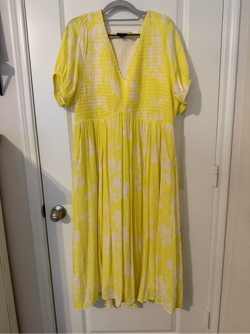 Torrid Yellow and White Floral Maxi Dress with V-Neck